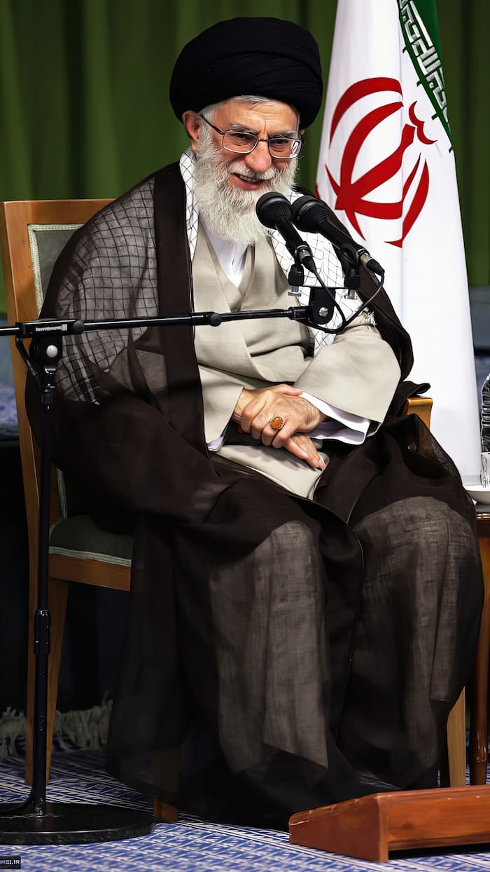 والپیپر سید علی خامنهای (ره) با پرچم ایران