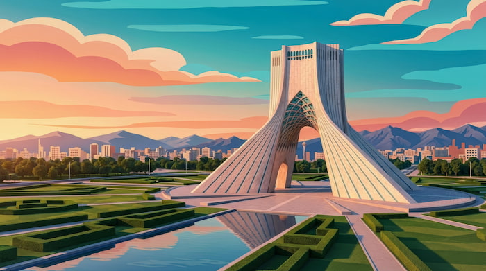 والپیپر برج آزادی (شهیاد) با تم نقاشی و کیفیت 4k برای کامپیوتر