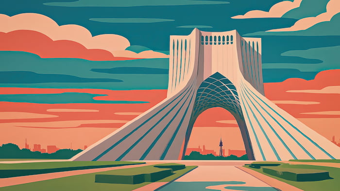 والپیپر میدان آزادی (شهیاد) با تم نقاشی و کیفیت 2k برای کامپیوتر