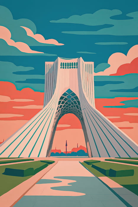 والپیپر میدان آزادی (شهیاد) با تم نقاشی و کیفیت 2k برای موبایل