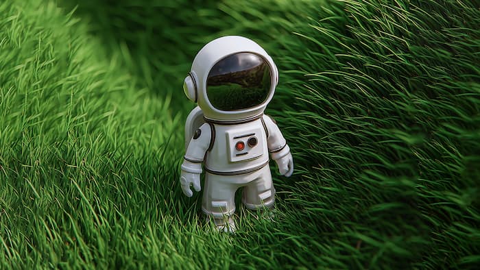 والپیپر فضانورد کیوت در طبیعت با کیفیت FHD نسخه دسکتاپ