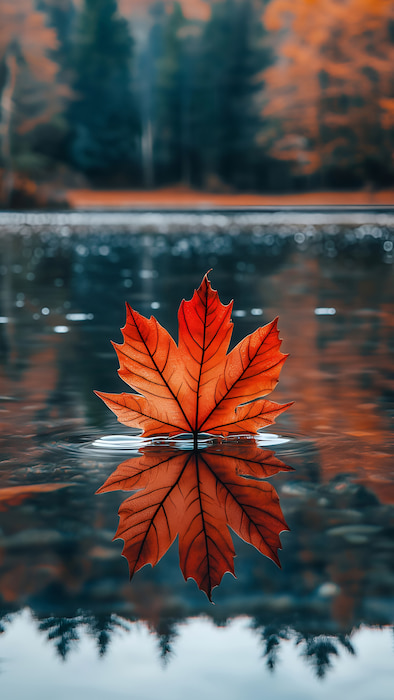 والپیپر زیبای برگ پاییزی برای موبایل 4k