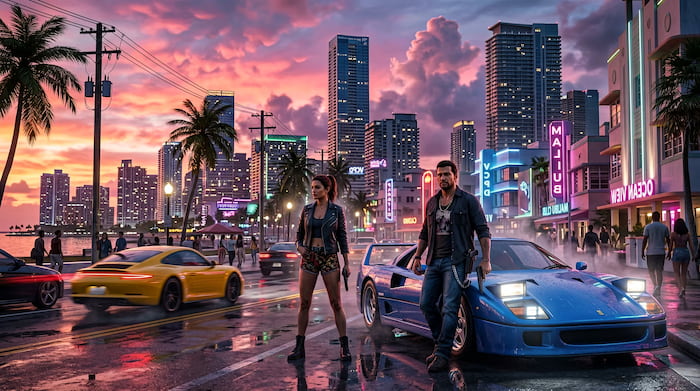 والپیپر جذاب بازی GTA 6 برای کامپیوتر با کیفیت 4K
