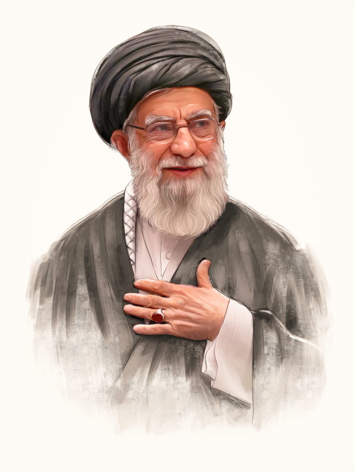 والپیپر امام خامنهای با کیفیت 4k و تم نقاشی برای موبایل