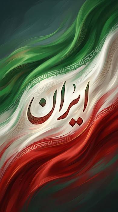 والپیپر پرچم ایران با تم نقاشی برای موبایل با کیفیت 4k