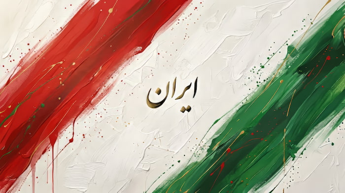 والپیپر پرچم ایران با تم نقاشی برای کامپیوتر با کیفیت 4k