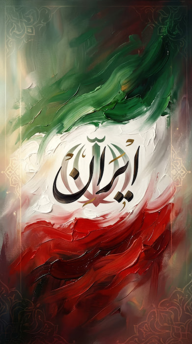 والپیپر نقاشی پرچم ایران نقاشی برای موبایل با کیفیت 4k