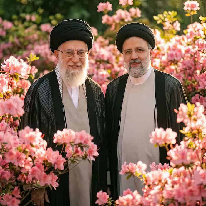 تصویر زیبای شهید ابراهیم رئیسی و شهید علی خامنهای در بهشت