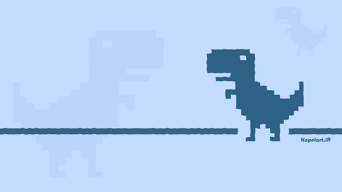 والپیپر خاص دایناسور قطعی اینترنت با کیفیت 4k، تم آبی