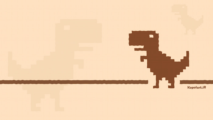 والپیپر خاص دایناسور قطعی اینترنت با کیفیت 4k، تم قهوهای