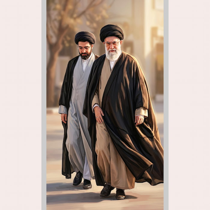 عکس پروفایل زیبای امام خامنهای شهید و فرزندش مجتبی