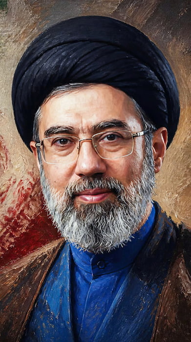 پسزمینه مجتبی خامنهای با تم نقاشی برای موبایل با کیفیت 4k