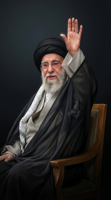 پسزمینه شهید خامنهای با تم مشکی برای موبایل با کیفیت 4k