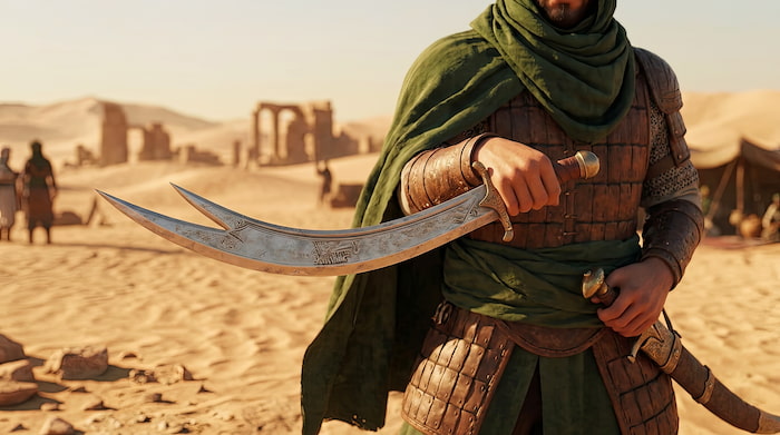والپیپر جذاب شمشیر ذوالفقار در دستان امام علی (ع) با کیفیت 4k برای کامیپوتر
