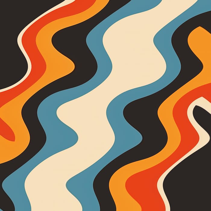 والپیپر دارک خاص موج دار، به صورت پس زمینه مشکی و رنگهای آبرنگی