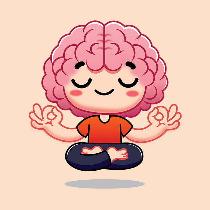 والپیپر کیوت و بامزه دخترانه مغز در حال مدیتیشن با تم بنفش، کرمی و صورتی