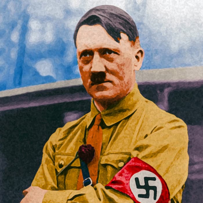 والپیپر ادولف هیتلر با تم نقاشی به همراه بازوبند پرچم آلمان نازی
