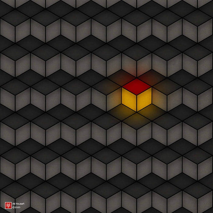 والپیپر مشکی و خاص مکعبی جادویی نورانی