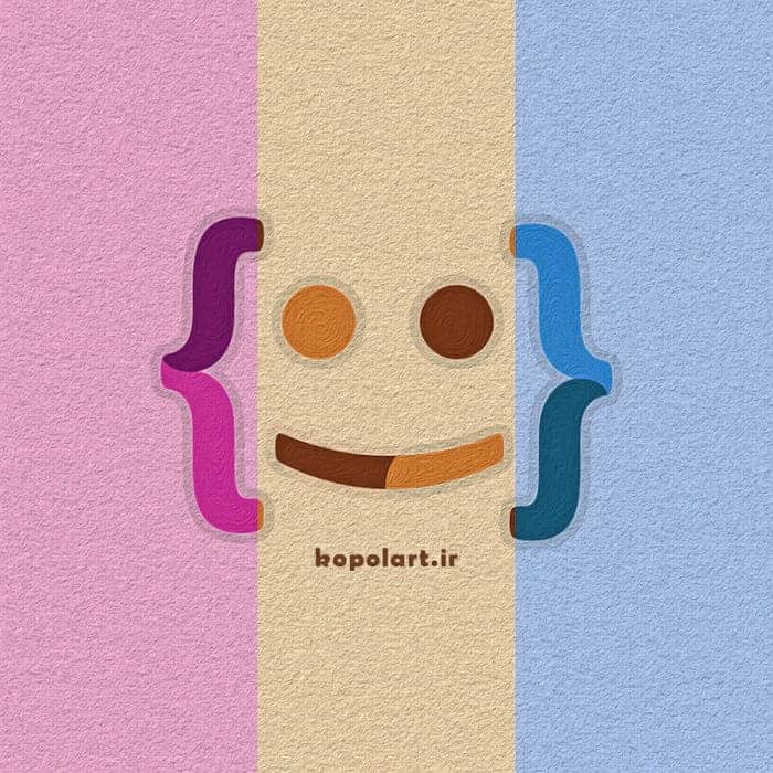 والپیپر مینیمال برنامه نویسی با 3 تم رنگی صورتی، آبی و کرم