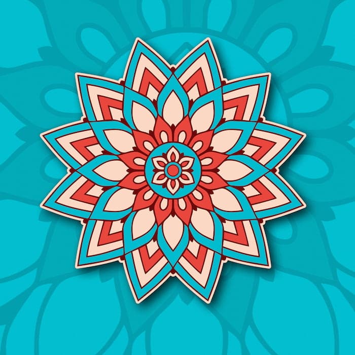 والپیپر مینیمال هنری ماندالا با تم آبی