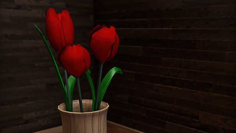 والپیپر سه بعدی گل قرمز - دسکتاپ
