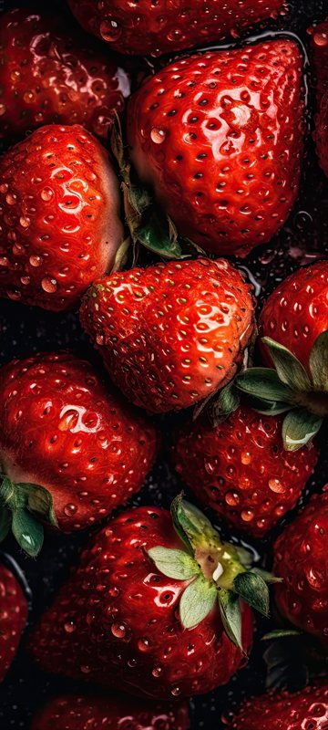 والپیپر توت فرنگی تم قرمز برای موبایل (8K)