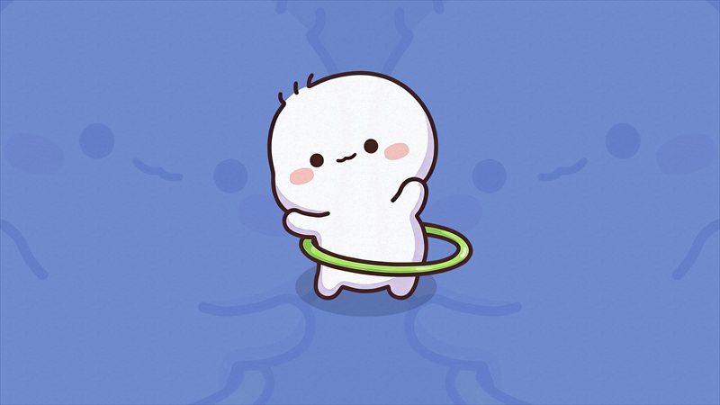 والپیپر کیوت Quby با تم آبی برای کامپیوتر