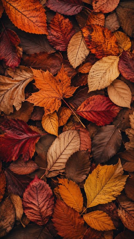 والپیپر جذاب برگ‌های پاییزی برای موبایل