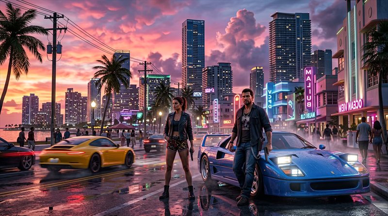 والپیپر Vice City بازی GTA 6 برای کامپیوتر