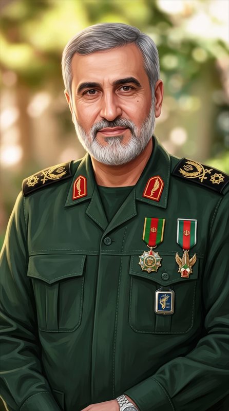 والپیپر نقاشی شهید حاجی زاده با نشان ذوالفقار برای موبایل