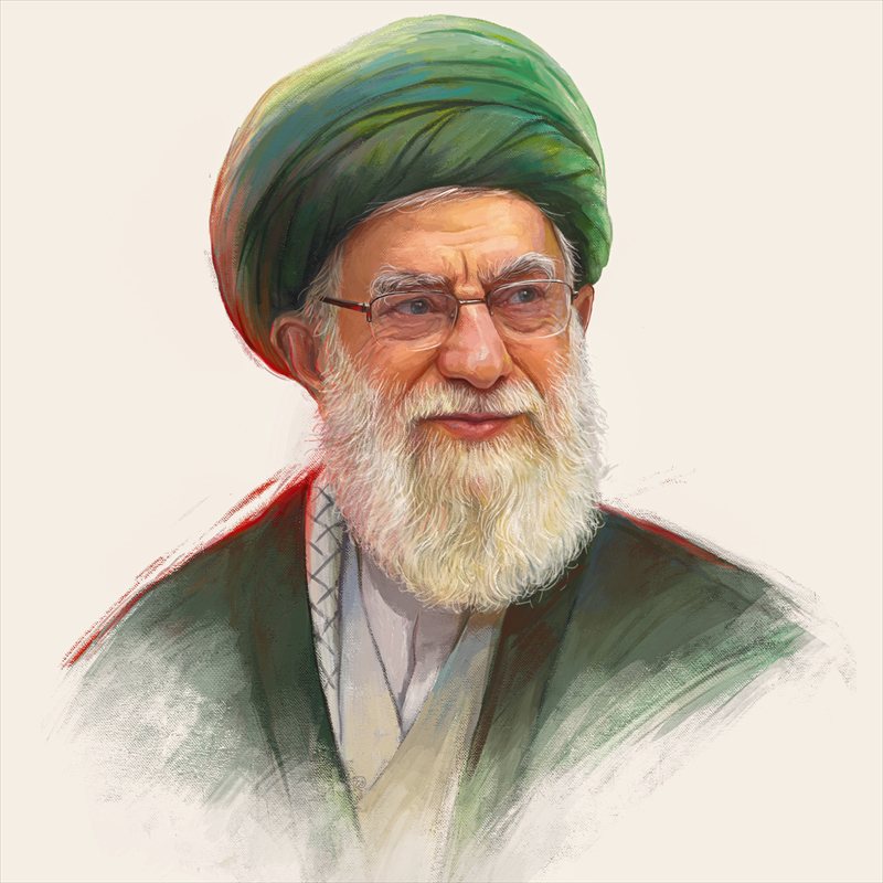 عکس پروفایل زیبا علی خامنه‌ای با تم نقاشی