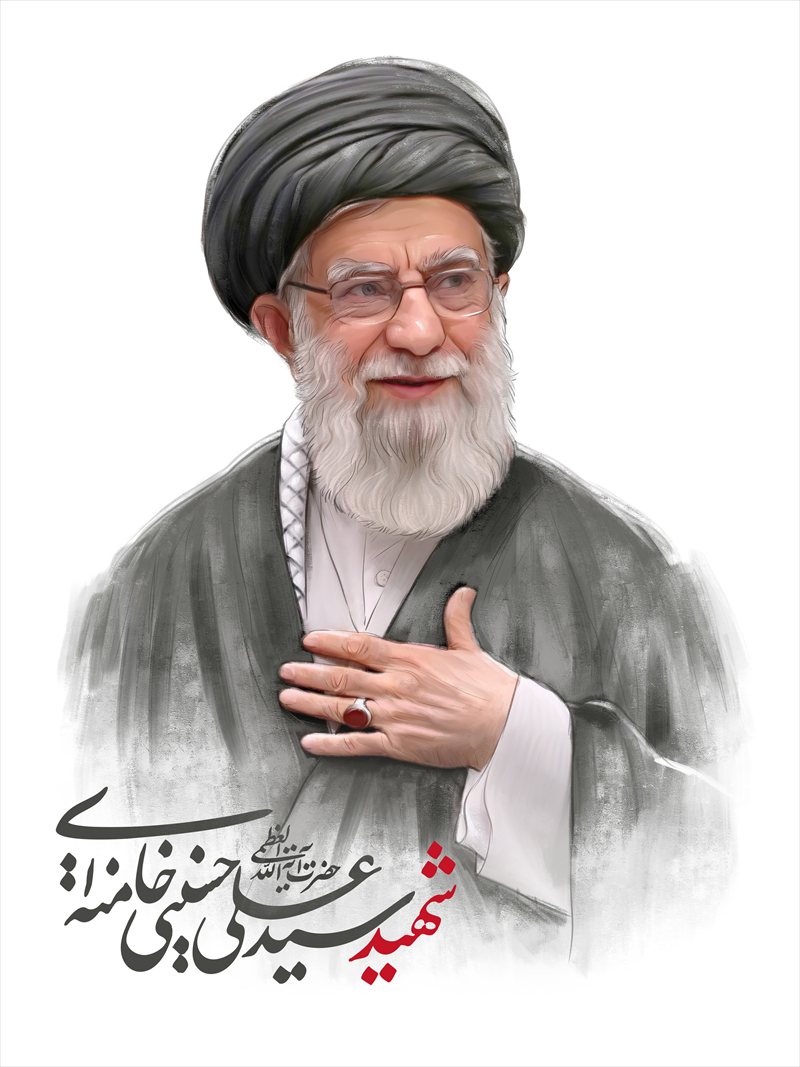 پوستر شهادت سید علی خامنه‌ای (ره) با کیفیت بالا