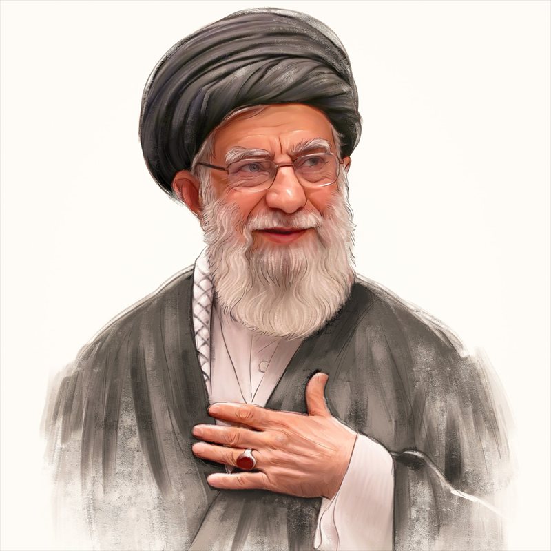 عکس پروفایل رهبر شهید انقلاب با تم نقاشی
