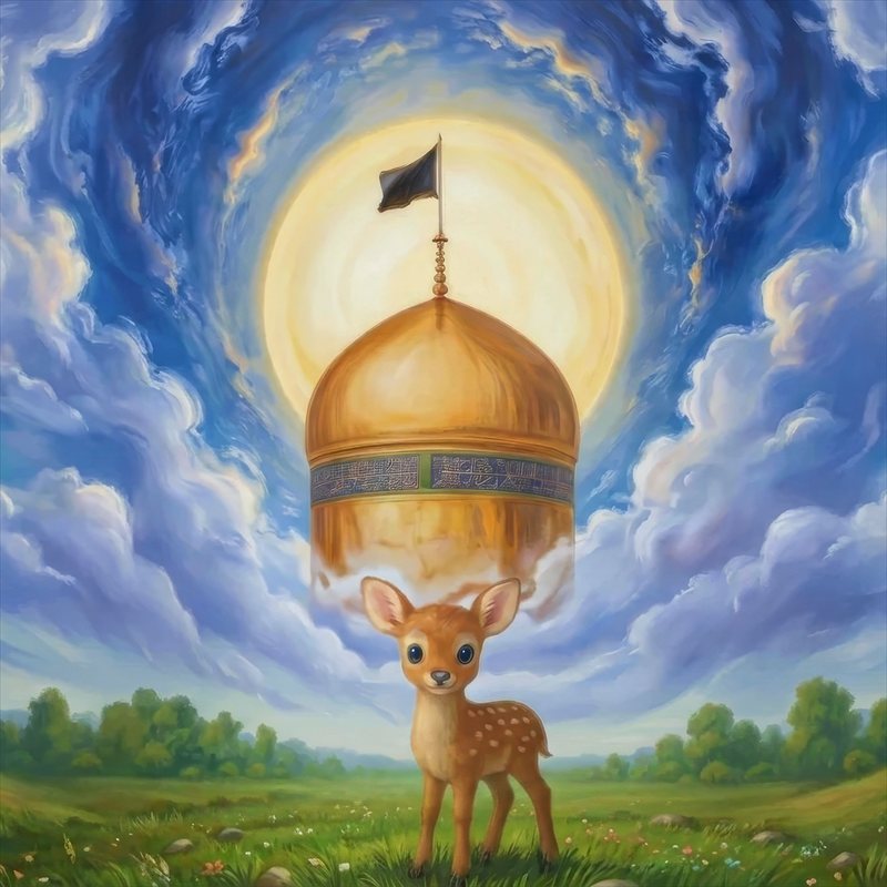 عکس پروفایل گنبد طلا امام رضا (ع) و آهو