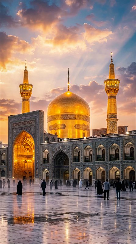 والپیپر صحن امام رضا در غروب آفتاب برای موبایل