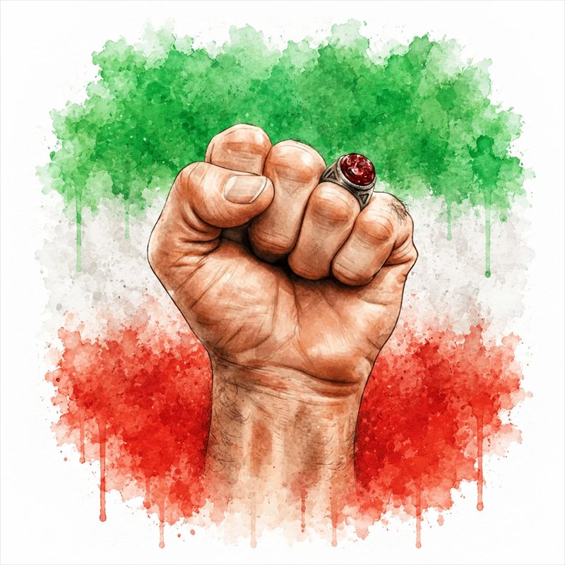 عکس پروفایل مشت گره کرده و پرچم ایران