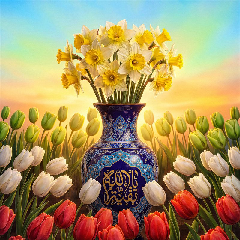 عکس پروفایل خاص پرچم ایران با گل‌ها