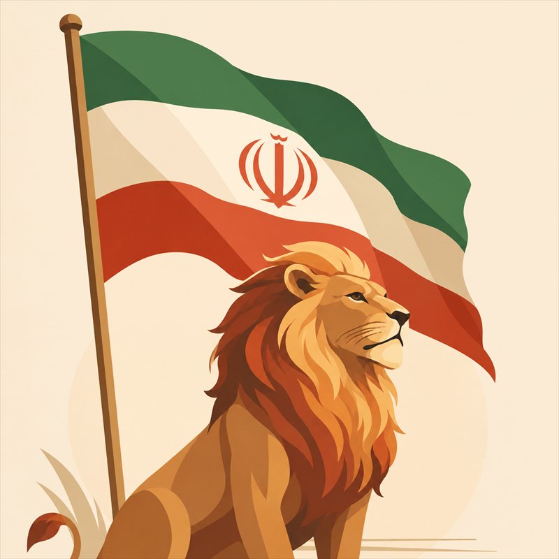 عکس پروفایل پرچم ایران با شیر