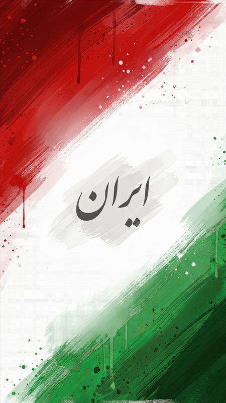 والپیپر نقاشی پرچم ایران با کیفیت 4k برای موبایل
