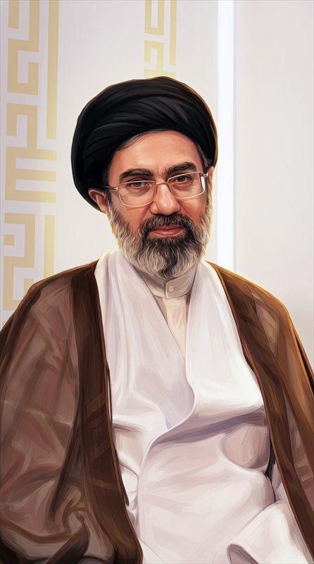 والپیپر ساده مجتبی حسینی خامنه‌ای برای موبایل