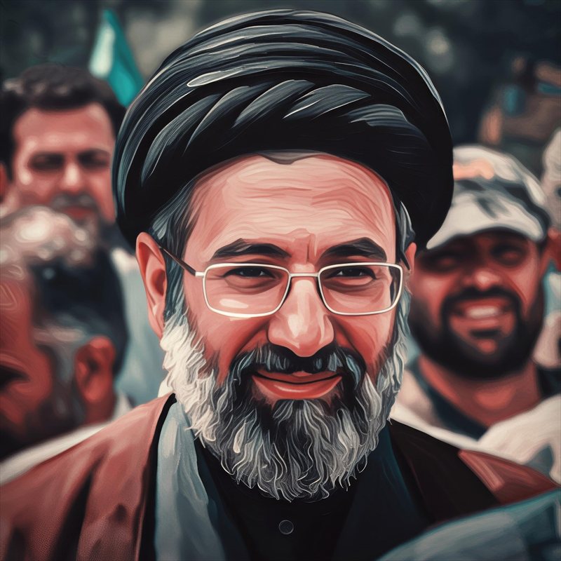 عکس پروفایل امام مجتبی خامنه‌ای با تم نقاشی