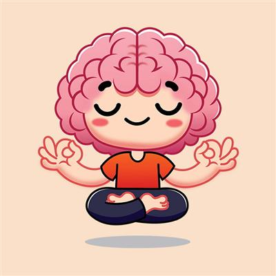 والپیپر کیوت و بامزه دخترانه مغز در حال مدیتیشن با تم بنفش، کرمی و صورتی