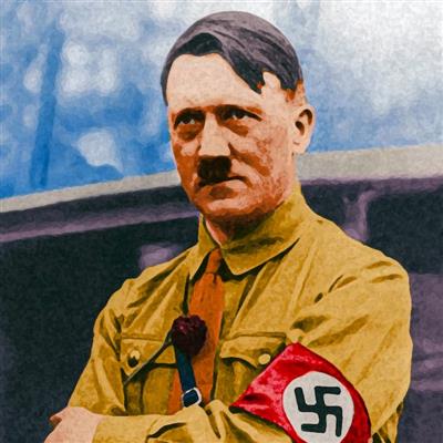 والپیپر ادولف هیتلر با تم نقاشی به همراه بازوبند پرچم آلمان نازی