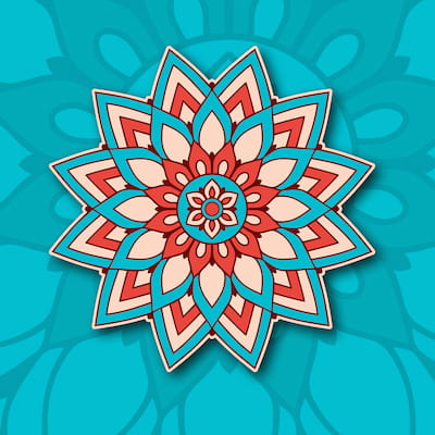 والپیپر مینیمال هنری ماندالا با تم آبی